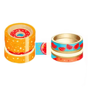 Food Inspired Washi Tape Aesthetic Png 06272024 PNG Image