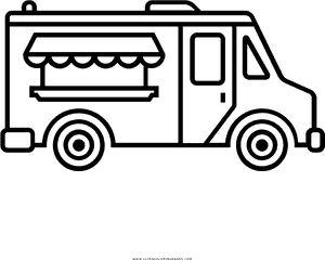 Food Truck Coloring Page - Transparent Food Truck Clip Art, HD Png Download PNG image with transparent background