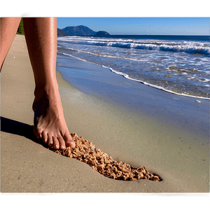 Foot on Sandy Beach PNG msd PNG image with transparent background