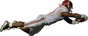 Football Player Diving Catch PNG Image