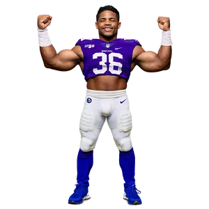 Football Player Flexing Muscles36 PNG Image