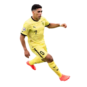 Footballer Hakimi Action Shot Png Dag PNG Image