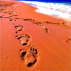 Footprints Leading To Sandy Beach Png Lyq PNG Image