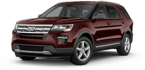 Ford Explorer S U V Red Side View PNG Image