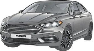 Ford Fusion Sedan Side View PNG Image