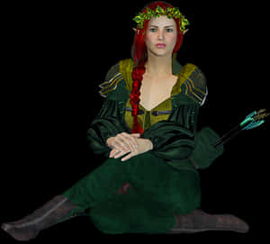 Forest Archer Fairy PNG image with transparent background