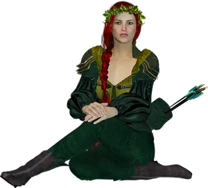 Forest Archer Fairy PNG Image
