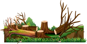 Forest_ Clearing_with_ Tree_ Stumps PNG Image