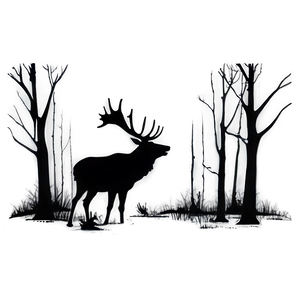 Forest Stag Silhouette Png Twj PNG Image