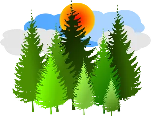 Forest Sunrise Artwork.png PNG Image