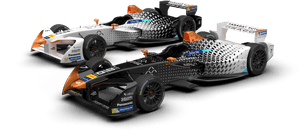 Formula E Racecars Showcase PNG image with transparent background