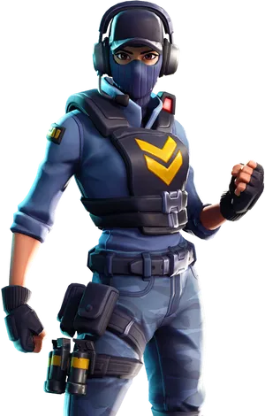 Fortnite Blue Striker Skin Character PNG Image