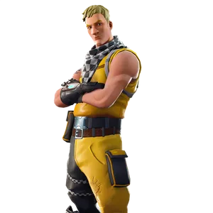 Fortnite Character Pose Yellow Outfit PNG Image