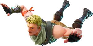 Fortnite Character Skydiving Pose PNG Image