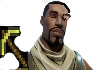 Fortnite Character With Beardand Scarf PNG Image