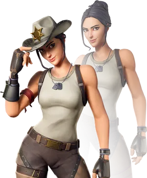 Fortnite Cowgirl Character Pose PNG Image