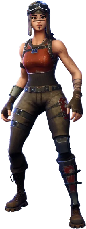 Fortnite Female Default Skin Standing PNG Image