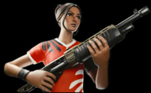 Fortnite Female Skin With Rifle PNG image with transparent background
