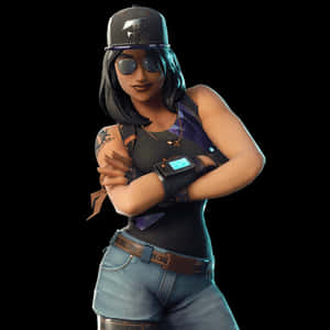 Fortnite Female Skinwith Capand Sunglasses PNG image with transparent background