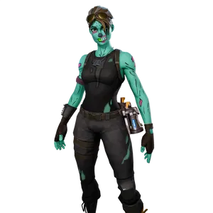 Fortnite Zombie Skin Character PNG Image