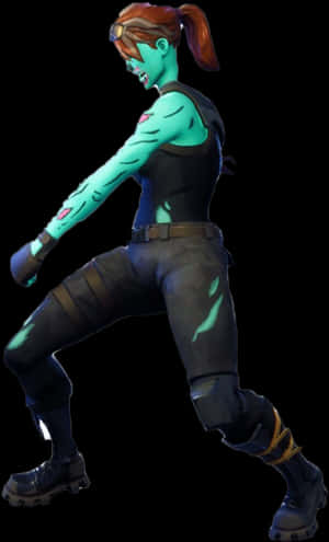 Fortnite Zombie Skin Female PNG image with transparent background