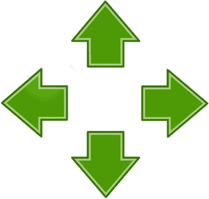 Arrows, Green, Left, Right, Up, Down, Pointing, Icon - Up Down Left And Right Arrows, HD Png Download PNG with transparent background