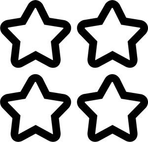 Four Black Stars Graphic PNG Image