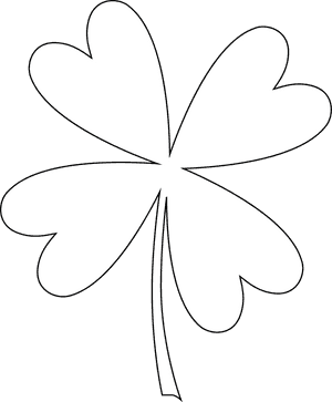 Four Leaf Clover Coloring Page - Shamrock, HD Png Download PNG