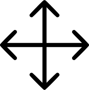 Four Way Directional Arrows PNG image with transparent background
