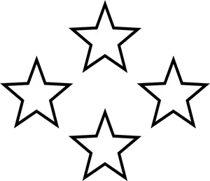 Four White Stars Black Background PNG Image