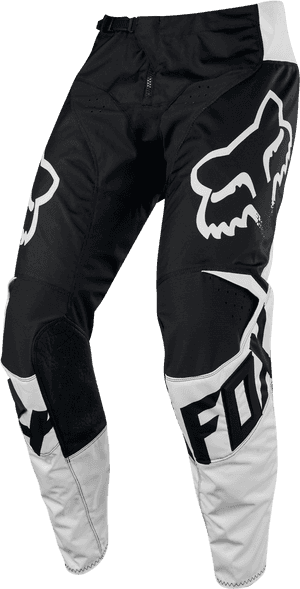 Fox Motocross Pants Black White PNG with transparent background