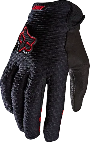 Fox Racing Black Motocross Glove PNG Image