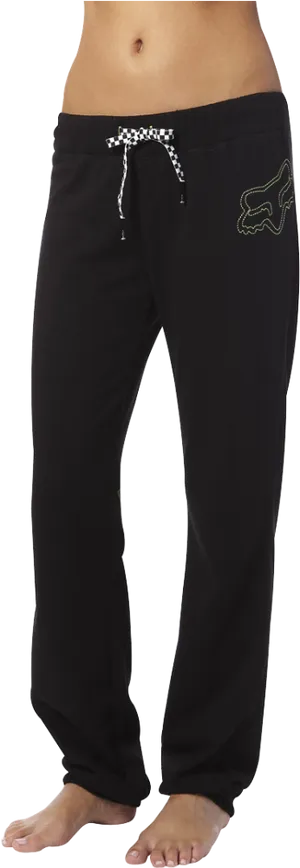 Fox Racing Logo Black Sweatpants PNG Image