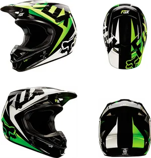 Fox Racing Motocross Helmet Design PNG Image