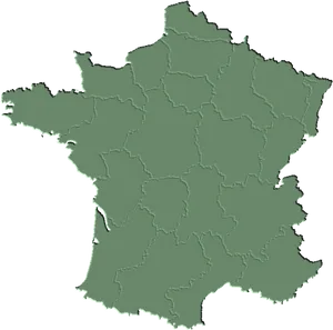 France Administrative Map Outline PNG Image