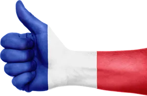 France Flag Thumbs Up Gesture PNG Image