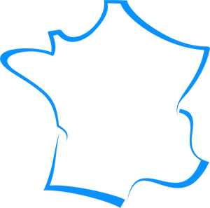 France Outline Map Blue PNG Image