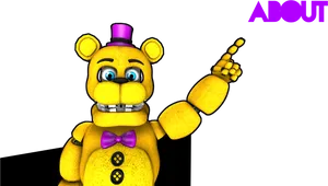 Fredbear Animated Character Pointing PNG Image