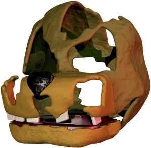 Fredbear Animatronic Head Damaged PNG Image