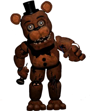 Freddy Fazbear Damaged Animatronic PNG Image