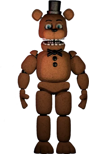 Freddy Fazbear Standing Dark Background PNG Image