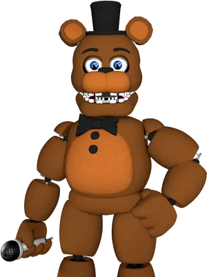 Freddy Fazbear3 D Model PNG Image