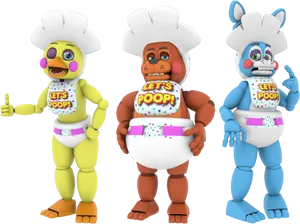 Freddy Fazbearand Friends Toilet Humor PNG Image