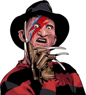 Freddy Krueger Bowie Tribute PNG Image