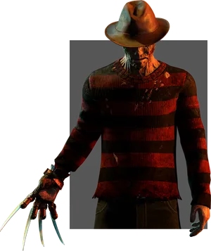 Freddy Krueger Iconic Horror Figure PNG Image