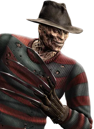 Freddy Krueger Iconic Horror Figure PNG Image