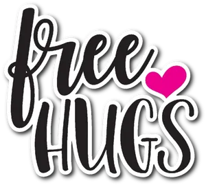 Free Hugs Sticker Graphic PNG Image