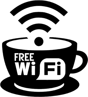 Free Wi Fi Coffee Cup Sign PNG with transparent background