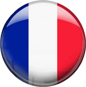 French National Flag Button PNG Image