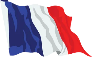 French National Flag Waving PNG Image